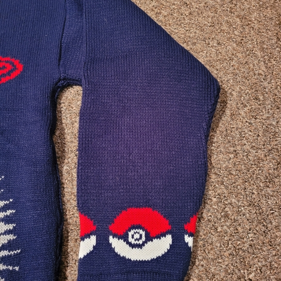 2000 Nintendo Pokemon Blue V Neck  Sweater - Picture 3 of 9
